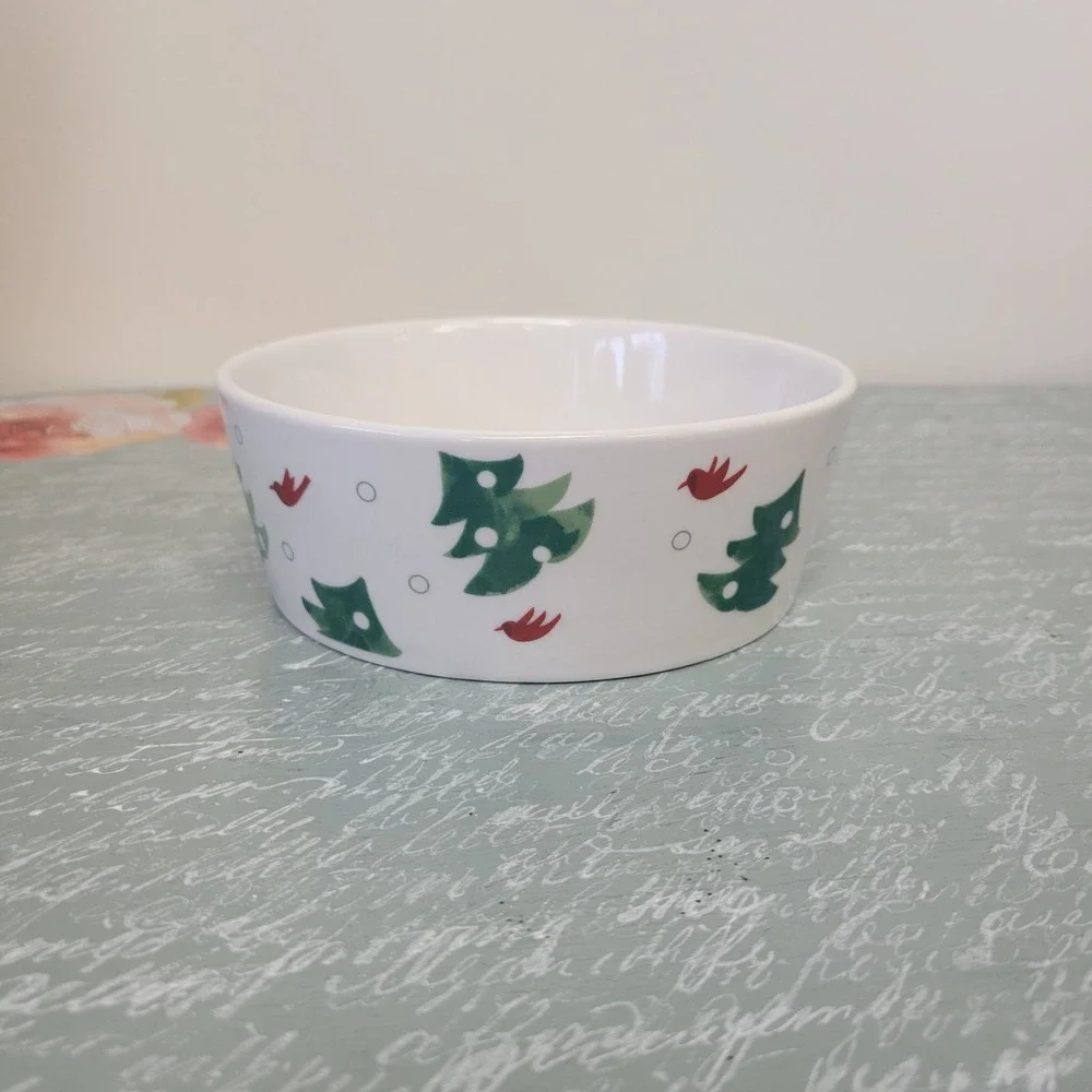 Holiday Cardinal by Studio Nova Soup Cereal Bowl‎ Green Trees Red Birds b413